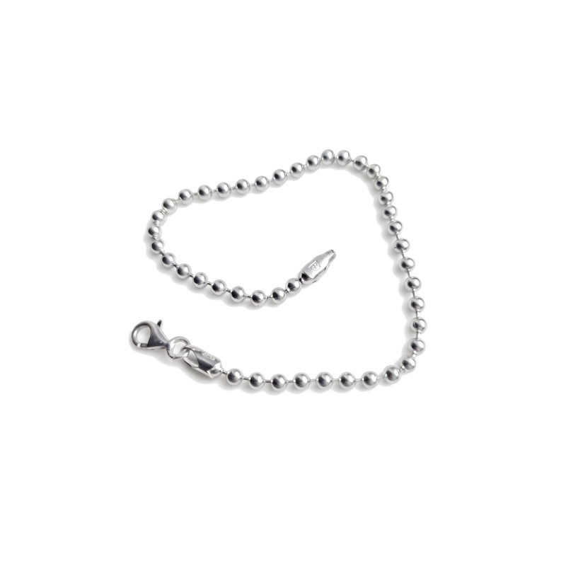 Srebrna bransoletka damska z kulek 3 mm, próba 925, 19 cm