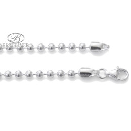 Srebrna bransoletka damska z kulek 3 mm, próba 925, 19 cm