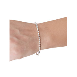 Srebrna bransoletka damska z kulek 3 mm, próba 925, 19 cm