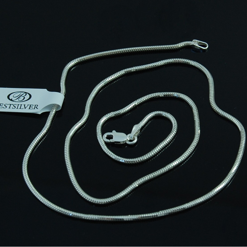 Łańcuszek Srebrny Żmijka okrągła 1,7mm 50cm SREBRO