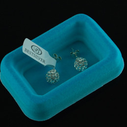 Kolczyki Discoball Swarovski kulki 8mm Crystal na sztyfty