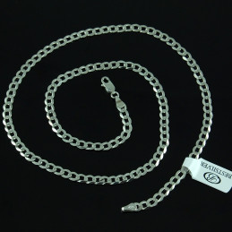Łańcuszek srebrny rodowany pancerka 4,5mm 55cm męski