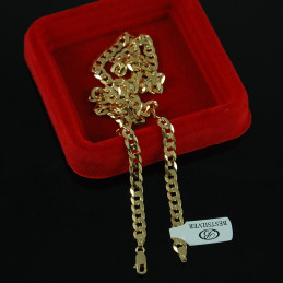 Łańcuszek srebrny pancerka 55cm 5,3mm Pozłacany 24k