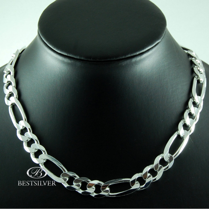 Łańcuszek Srebrny FIGARO masywny 60cm 11mm Srebro 925