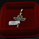 Krzyżyk srebrny z Orłem Honor Cnota Ojczyzna męski srebro 925