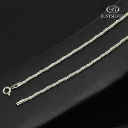 Naszyjnik Srebrny damski 45cm typu sznurek/lisi ogon