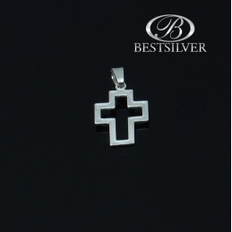 Modny Krzyzyk srebrny męski obrys krzyża Srebro 925