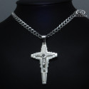 Duży Srebrny Krzyżyk Męski z Panem Jezusem srebro 925