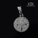 Medalik Srebrne Święty Benedykt okrągły Srebro 925