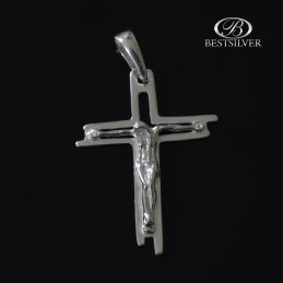 Krzyżyk Srebrny Męski z Panem Jezusem Oryginalny kr004