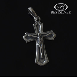 Krzyżyk srebrny z Panem Jezusem oksydowany Srebro kr006
