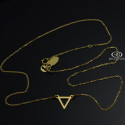 Naszyjnik srebrny złocony z trójkątem celebrytka 42cm 45cm