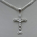 Komplet męski łańcuszek srebrny pancerka + krzyżyk z Jezusem srebrny Srebro 925