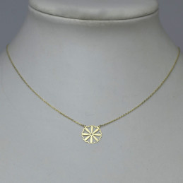 Złoty naszyjnik damski ażurowy Kwiat celebrytka Złoto pr.585
