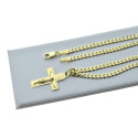 Łańcuszek Złoty Pancerka 50cm 3mm + krzyżyk z P. Jezusem nr1 Złoto pr 585