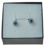Kolczyki Srebrne Szafir z cyrkoniami na sztyfty Srebro