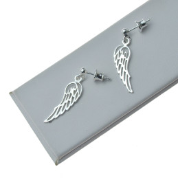 Kolczyki srebrne wiszące skrzydła anioła Srebro 925