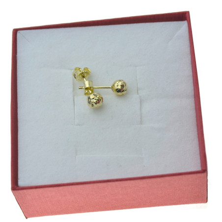 Złote kolczyki kulki 5mm diamentowane Złoto 333