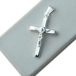 Krzyżyk srebrny z Panem Jezusem męski Srebro 925 KR025