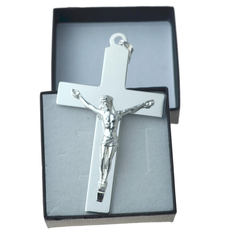 Ogromny Krzyżyk srebrny z Panem Jezusem Srebro 925 KR027