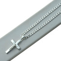 Komplet srebrny męski łańcuszek z krzyżykiem srebro KMP019