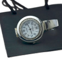Srebrny Zegarek Damski okrągły biała tarcz z cyrkoniami Srebro pr.925 zeg055