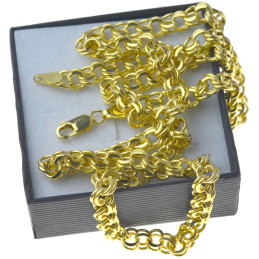 Złoty męski łańcuszek garibaldi 60cm 6mm złoto pr.585 LAN015