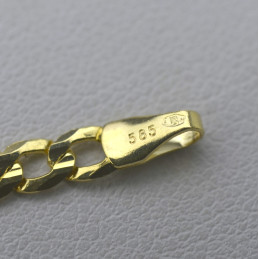 Złoty męski łańcuszek pancerka 55cm 6mm złoto pr.585 LAN013