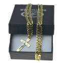 Łańcuszek Złoty Pancerka 50cm 3mm + krzyżyk z P. Jezusem nr2 Złoto pr 585