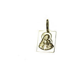 Medalik złoty z matką boską prostokątny złoto 585 zaw052