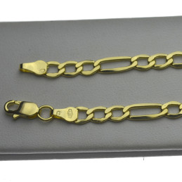 Łańcuszek złoty figaro 50cm 4,5mm złoto 585 LAN038