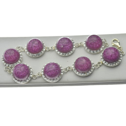 Bransoletka srebrna damska Jadeid z cyrkoniami srebr 925 bran011