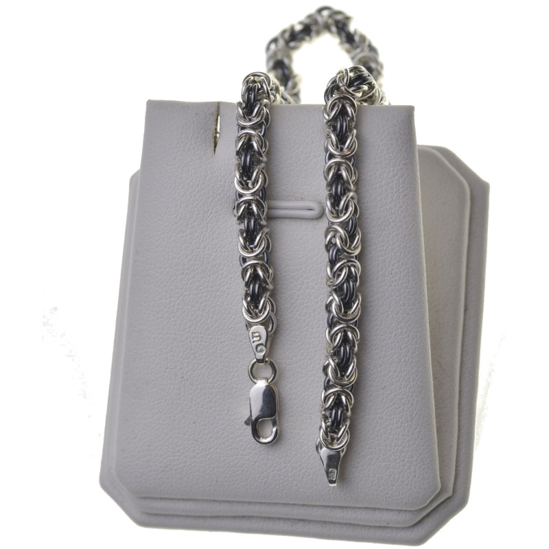 Bransoletka Srebrna bizantyna oksydowana ręcznie wykonana SREBRO 925