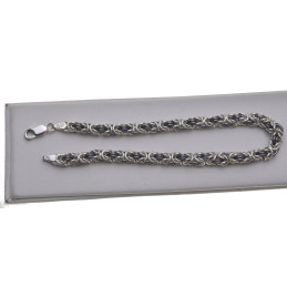 Bransoletka Srebrna bizantyna oksydowana ręcznie wykonana SREBRO 925