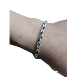 Bransoletka Srebrna bizantyna oksydowana ręcznie wykonana SREBRO 925