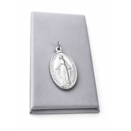 Medalik srebrny NMP cudowny dwustronny rozmiar duży med022