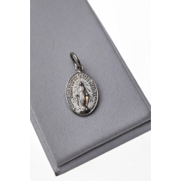 Medalik srebrny NMP cudowny dwustronny średni srebro 925 med023