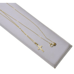 Złoty Łańcuszek z krzyżykiem promienie Złoto 585 Na KOMUNIE Chrzest dla chłopca