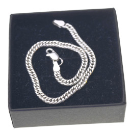 Bransoletka srebrna damska gęsty splot podwójna pancerka rombo 19cm srebro 925