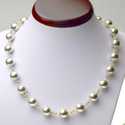 Naszyjnik srebrny damski kulki 44cm 10mm kulka Srebro 925