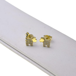 Kolczyki złote sztyfty Pieski terrier West Złoto 585 14k