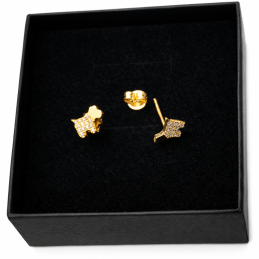 Kolczyki złote sztyfty Pieski terrier West Złoto 585 14k