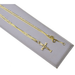 ŁAŃCUSZEK PEŁNY Złoto 585 50CM + krzyżyk z Panem Jezusem KOMPLET kmp049