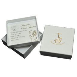 ŁAŃCUSZEK ZŁOTY 50cm + medalik duży cudowny KOMPLET 585 Matka Boża NMP złoto kmp050