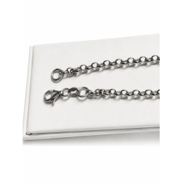 Bransoletka srebrna damska rolo 3,5mm lato rodowana Srebro 925